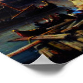 Viking Ships op de Thames Everhardus Koster Poster (Hoek)