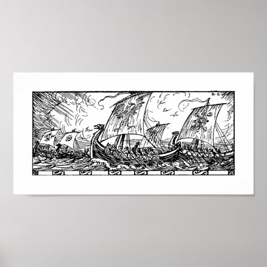 Viking Ships Poster (Voorkant)