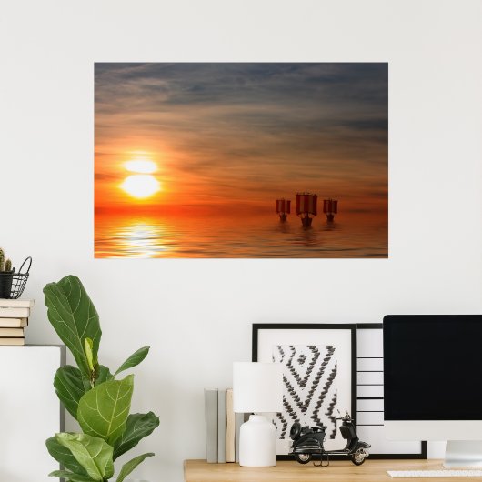 Viking Ships Poster (Thuiskantoor)