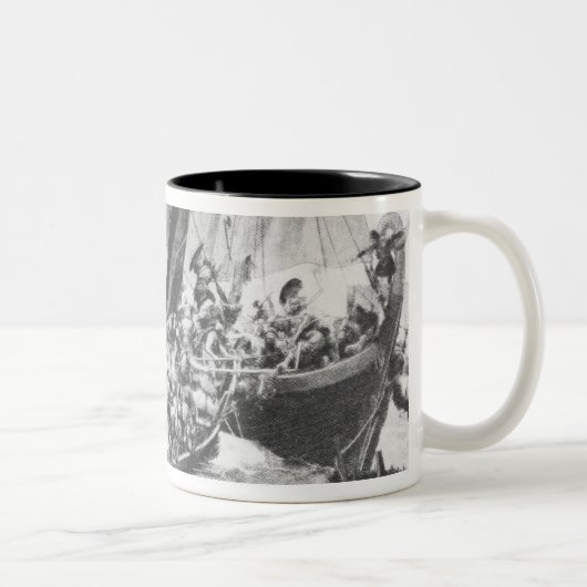 Viking Ships Tweekleurige Koffiemok (Rechts)