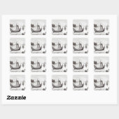 Viking Ships Vierkante Sticker (Vel)