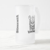 Viking Skeleton Beer Mok - Frosted Glass Design (Voorkant rechts)