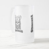 Viking Skeleton Beer Mok - Frosted Glass Design (Voorkant links)