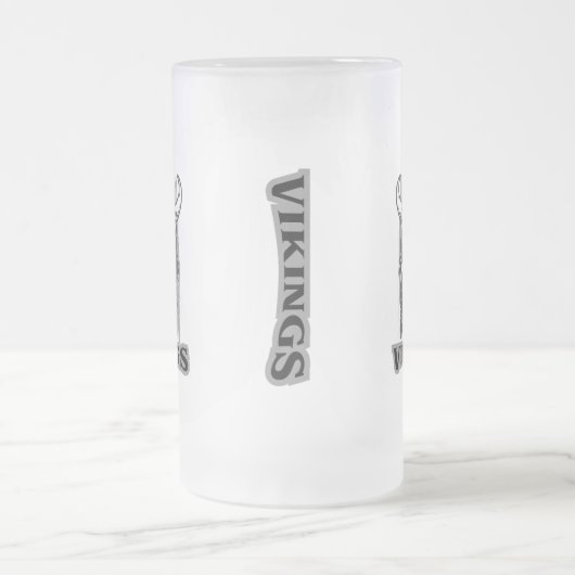 Viking Skeleton Beer Mok - Frosted Glass Design (Center)