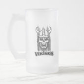 Viking Skeleton Beer Mok - Frosted Glass Design (Links)