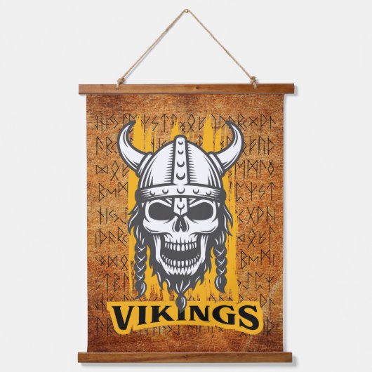Viking Skeleton Hanging Tapestry Hangend Wandkleed (Voorkant)