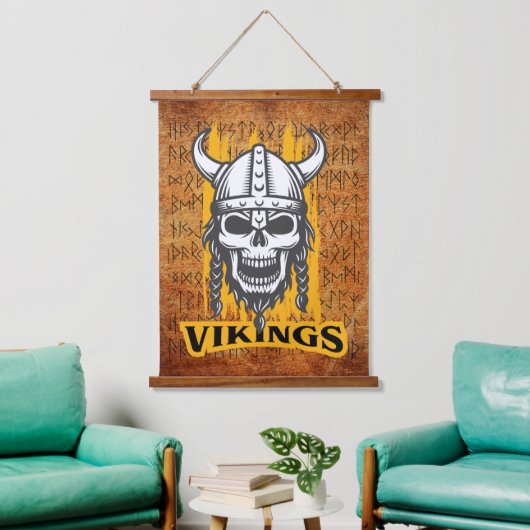 Viking Skeleton Hanging Tapestry Hangend Wandkleed (Woonkamer)