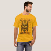 Viking Skeleton Sinaasappel T-shirt (Voorkant volledig)