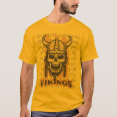 Viking Skeleton Sinaasappel T-shirt (Voorkant)