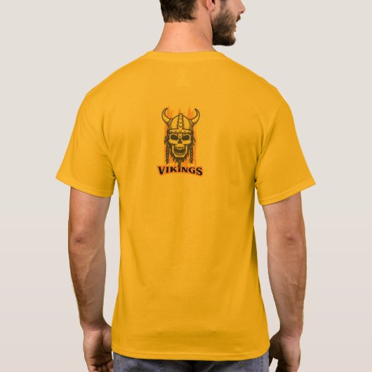 Viking Skeleton Sinaasappel T-shirt (Achterkant)