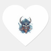 Viking Skull Berserker Hart Sticker (Voorkant)