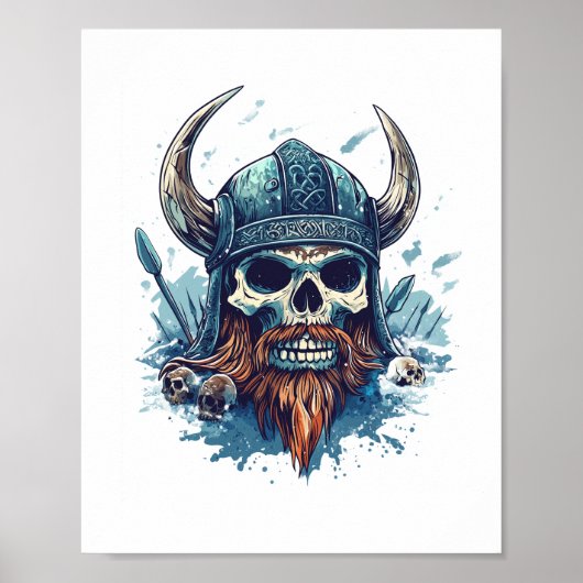 Viking Skull Berserker Poster (Voorkant)