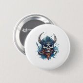 Viking Skull Berserker Ronde Button 5,7 Cm (Voorkant /achterkant)