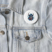 Viking Skull Berserker Ronde Button 5,7 Cm (In situ)
