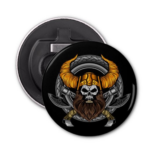Viking Skull Button Flesopener (Voorkant)