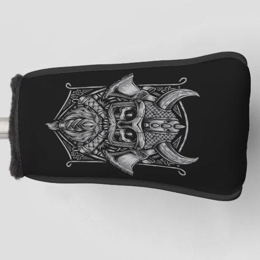 Viking Skull Golf Head Hoesje Golfheadcover (Voorkant)
