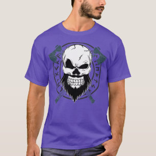 Viking Skull met assen en Norse lopen T-shirt