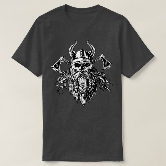 Viking Skull Norse Warrior T-shirt (Design voorkant)