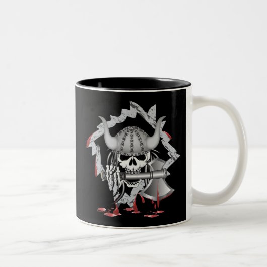 Viking Skull Tweekleurige Koffiemok (Rechts)