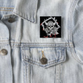 Viking Skull Vierkante Button 5,1 Cm (In situ)