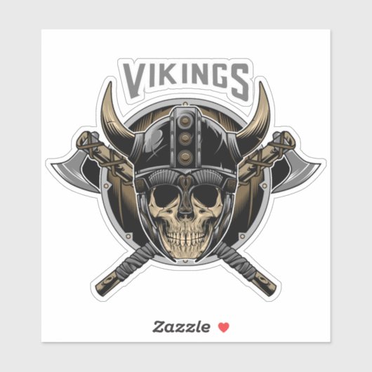 Viking Skull Warrior Sticker (Vel)