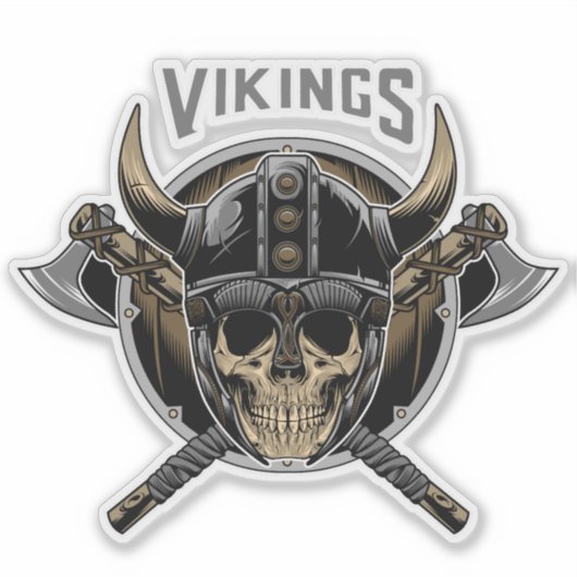 Viking Skull Warrior Sticker (Voorkant)