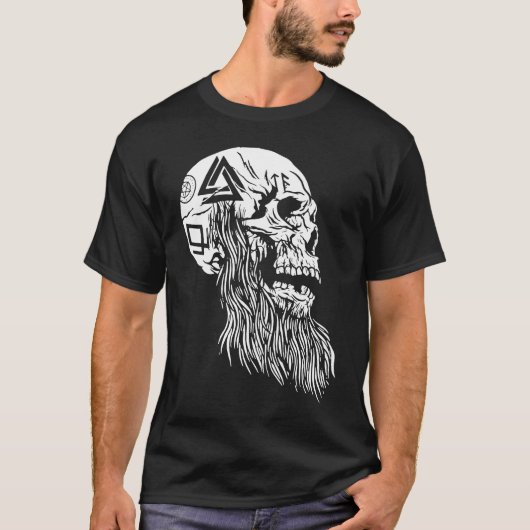 Viking Skull Weird Bizarre Fun Dark T-shirt (Voorkant)