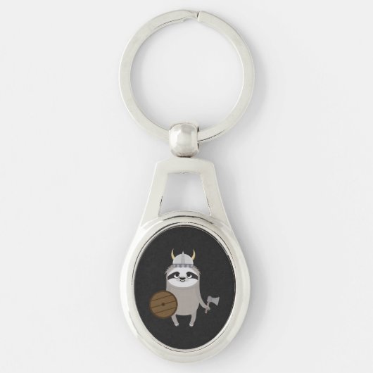 Viking Sloth met helm Sleutelhanger (Voorkant)