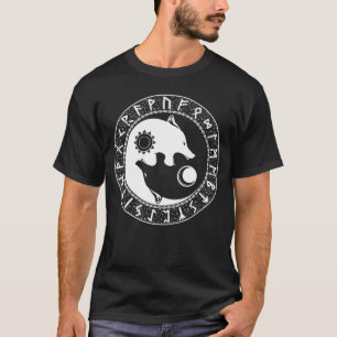 Viking Sons of Fenrir Yin Yang Wolf T-shirt