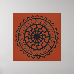 Viking Sun Celtic Rune Calendar Canvas