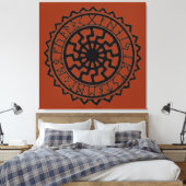 Viking Sun Celtic Rune Calendar Canvas Afdruk (Insitu (Slaapkamer))
