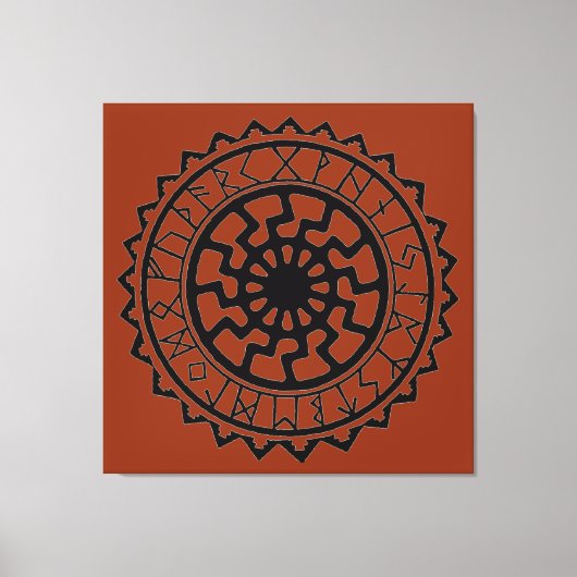 Viking Sun Keltische Rune Kalender Canvas Afdruk (Voorkant)