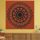 Viking Sun Keltische Rune Kalender Canvas Afdruk (Insitu (Woonkamer))