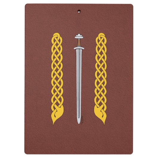 Viking Sword en Plaitwork Klembord (Achterkant)