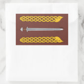 Viking Sword en Plaitwork Rechthoekige Sticker (Tas)