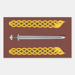 Viking Sword en Plaitwork Rechthoekige Sticker