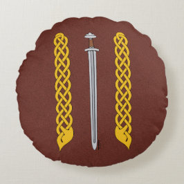 Viking Sword en Plaitwork Rond Kussen