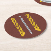 Viking Sword en Plaitwork Ronde Kartonnen Onderzetter (Gebogen)