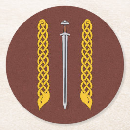 Viking Sword en Plaitwork Ronde Kartonnen Onderzetter