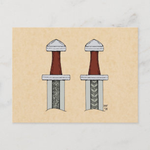 Viking Sword Pattern Welding Briefkaart