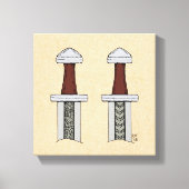 Viking Sword Pattern Welding Canvas Afdruk (Voorkant)