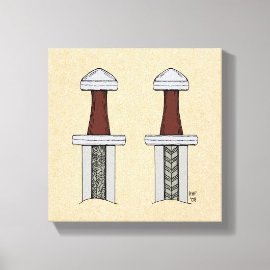 Viking Sword Pattern Welding Canvas Afdruk (Voorkant)