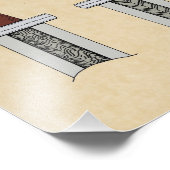 Viking Sword Pattern Welding Foto Afdruk (Hoek)