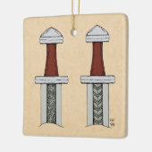 Viking Sword Pattern Welding Keramisch Ornament (Links)