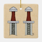 Viking Sword Pattern Welding Keramisch Ornament (Achterkant)