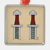 Viking Sword Pattern Welding Metalen Ornament (Voorkant)