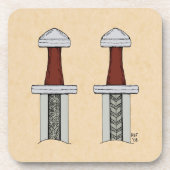 Viking Sword Pattern Welding Onderzetter (Voorkant)