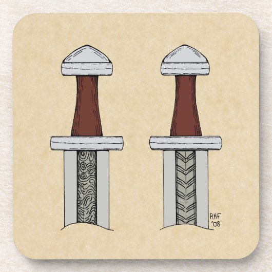 Viking Sword Pattern Welding Onderzetter (Voorkant)