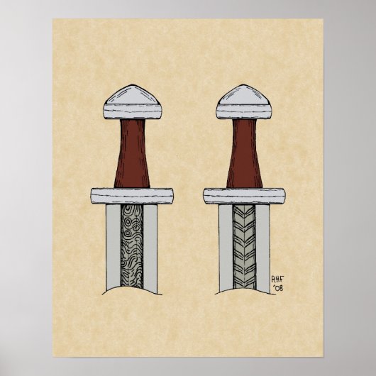 Viking Sword Pattern Welding Poster (Voorkant)