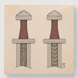 Viking Sword Pattern Welding Stenen Onderzetter